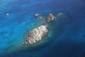 Ariel view of inhibited island at Caribbean