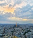 Ariel view of Paris and the Eiffel tower, Paris, France