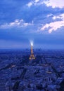 Ariel view of Paris and the Eiffel tower, Paris, France