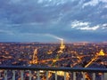 Ariel view of Paris and the Eiffel tower, Paris, France