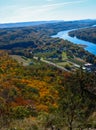 Ariel view of river landscape