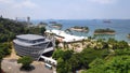 Ariel view of Siloso Beach on Sentosa Island , Singapore Royalty Free Stock Photo