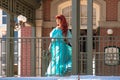 Ariel waving from the balcony at Walt Disney World Railroad at Magic Kingdom 2