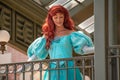 Ariel waving from the balcony at Walt Disney World Railroad at Magic Kingdom 113