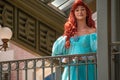 Ariel waving from the balcony at Walt Disney World Railroad at Magic Kingdom 117