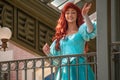 Ariel waving from the balcony at Walt Disney World Railroad at Magic Kingdom 121