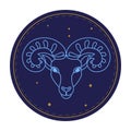 Aries astrological sign, horoscope zodiac symbol Royalty Free Stock Photo