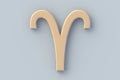 Aries astrological sign. Metallic golden zodiac symbol Royalty Free Stock Photo