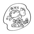 Aries astrological zodiac sign with cute cat character. Aries vector illustration on white background Royalty Free Stock Photo