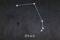 Aries constellation drawn on a blackboard