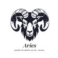 Aries horoscope sign. Astrology. Emblem, logo Vector
