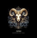 Aries horoscope sign. Astrology. Emblem, logo
