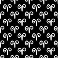 Aries horoscope symbols black and white seamless pattern vector Royalty Free Stock Photo