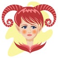 aries horoscope. Vector illustration decorative design