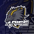 Aries Logo Esport Gaming Mascot Vector Art illustration