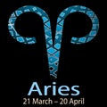 Aries. Ornamental decorative vector Zodiac sign. Astrological p Royalty Free Stock Photo