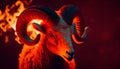 Aries Ram Fiery Wallpaper Background Ai Generated