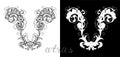 Aries or Ram Zodiac Sign with victorian baroque patterns. Royalty Free Stock Photo