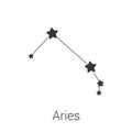 Aries sign constellation isolated vector icon on white background Royalty Free Stock Photo