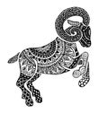 The aries sign horoscope ethnic style outline