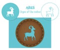 Aries. Signs of the zodiac. Laser cutting. Can be applied to wood, metal, leather, paper, cardboard, plastic