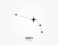 aries zodiac constellation. astrology and horoscope symbol. vector image Royalty Free Stock Photo