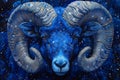 Aries zodiac, constellation. Astronomy, astrology. AI generative