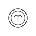 Aries zodiac outline icon