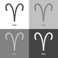 Aries zodiac set sign. Astrological symbol. Vector icon on white Royalty Free Stock Photo