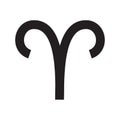 Aries. Zodiac sign. Astrological calendar. Zodiacal black and white vector horoscope. Line symbol Royalty Free Stock Photo