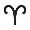 Aries. Zodiac sign. Astrological calendar. Zodiacal black and white vector horoscope. Line symbol