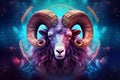 Aries zodiac sign. Astrological horoscope. Royalty Free Stock Photo