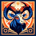 Aries zodiac sign. Astrological horoscope symbol. AI generated Royalty Free Stock Photo