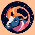 Aries zodiac sign. Astrological horoscope symbol. Vector illustration Generative AI Royalty Free Stock Photo