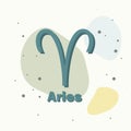 Aries zodiac sign. Astrological symbol on multicolored background Royalty Free Stock Photo