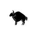 Aries zodiac sign black icon, vector sign on isolated background. Aries zodiac sign concept symbol, illustration Royalty Free Stock Photo