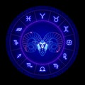 Aries zodiac sign, horoscope symbol, vector illustration Royalty Free Stock Photo