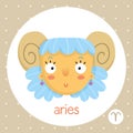 Aries zodiac sign, girl with horns Royalty Free Stock Photo