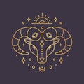 Aries zodiac sign, horoscope symbol Royalty Free Stock Photo