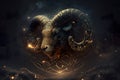 Aries zodiac sign horoscope symbol magic astrology aries in fantastic night sky