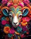 Aries zodiac sign illustration for daily horoscope creation with personal readings