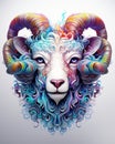 Aries zodiac sign illustration for daily horoscope creation with personal readings