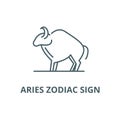 Aries zodiac sign line icon, vector. Aries zodiac sign outline sign, concept symbol, flat illustration Royalty Free Stock Photo