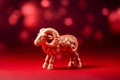 Aries Zodiac Sign Sculpture on Solid Color Background - Astrological Symbol Representing Fire Element and Assertiveness