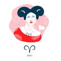 Aries zodiac sign. The symbol of the astrological horoscope. Royalty Free Stock Photo