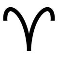 Aries zodiac symbol icon