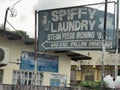 Spiffy Laundry and the Temple of Faith in Arima, Trinidad, West Indies Royalty Free Stock Photo