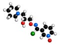 Arimoclomol drug molecule. 3D rendering.