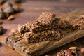 Arious healthy granola bars muesli or cereal bars. Set of energy, sport, breakfast and protein bars