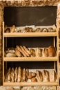 arious rural bread on shelves